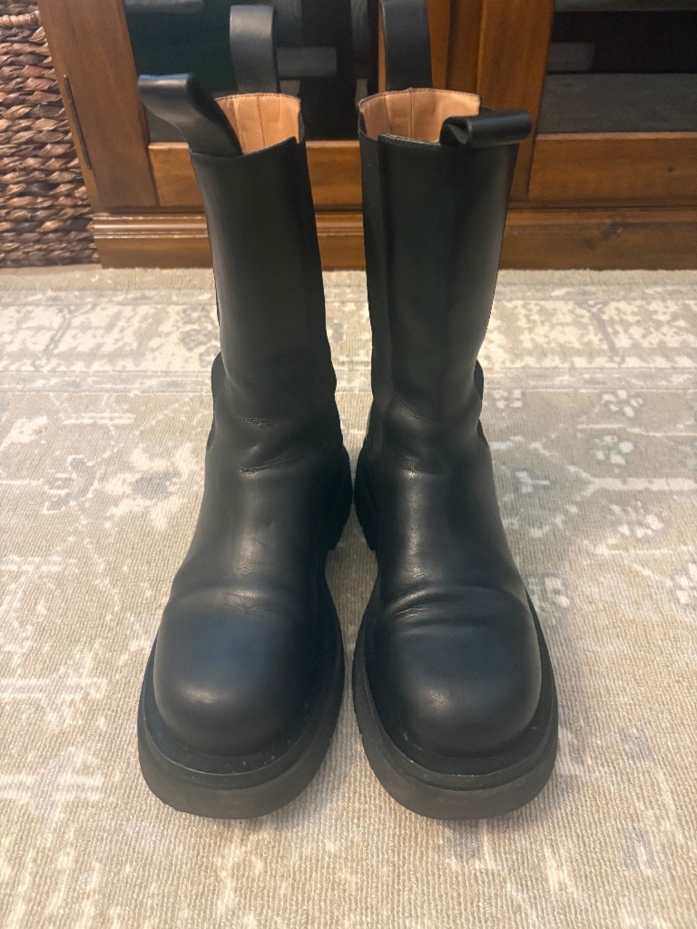 Bottega Veneta The Lug Mid- Calf Chelsea Boot, size 39